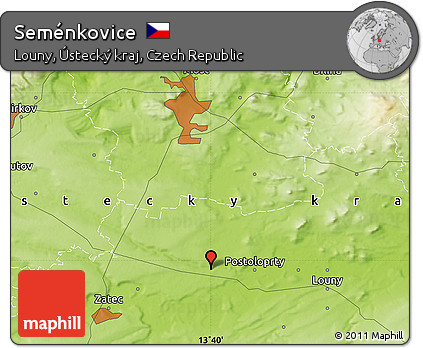 Physical Map of Seménkovice