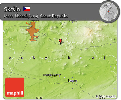 Physical Map of Skršín