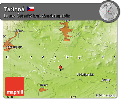 Physical Map of Tatinná