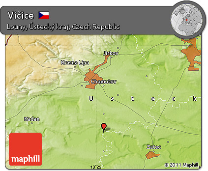 Physical Map of Vičice