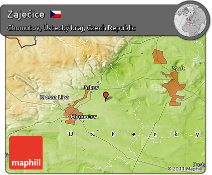 Physical Map of Zaječice