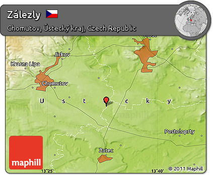 Physical Map of Zálezly
