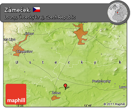 Physical Map of Zámeček