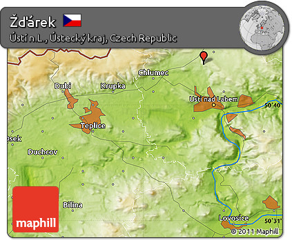 Physical Map of Žďárek