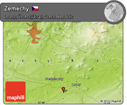 Physical Map of Zeměchy