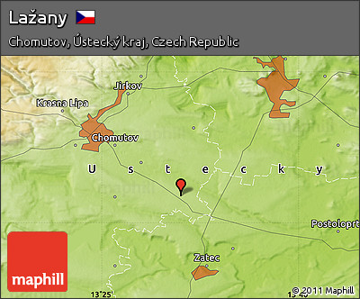 Physical Map of Lažany