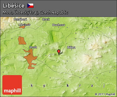 Physical Map of Liběšice