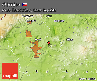 Physical Map of Obrnice