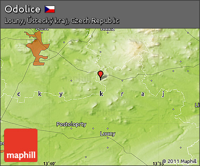 Physical Map of Odolice