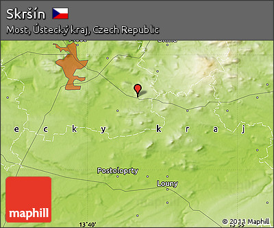 Physical Map of Skršín