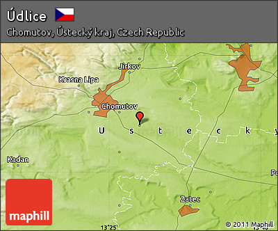 Physical Map of Údlice