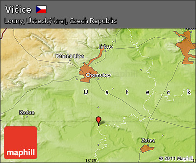 Physical Map of Vičice