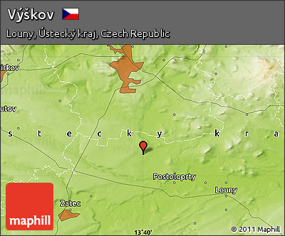 Physical Map of Výškov