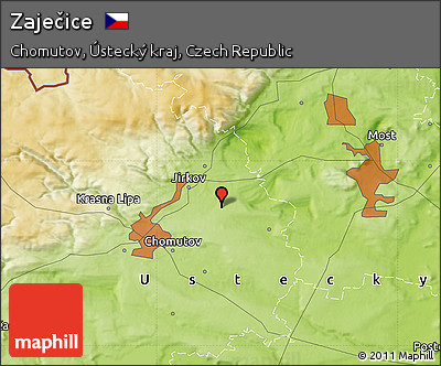 Physical Map of Zaječice