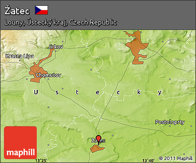 Physical Map of Žatec