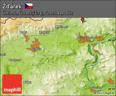 Physical Map of Žďárek