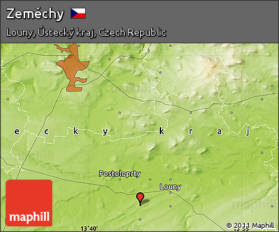 Physical Map of Zeměchy