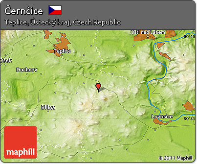 Physical Map of Černčice