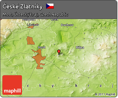 Physical Map of České Zlatníky