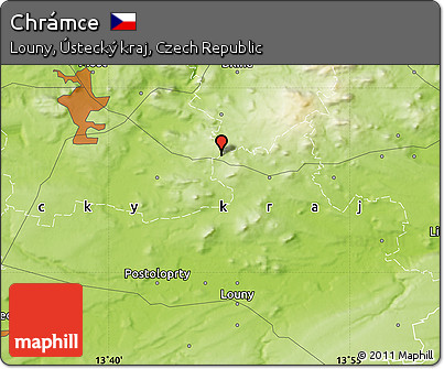 Physical Map of Chrámce