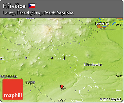Physical Map of Hřivčice