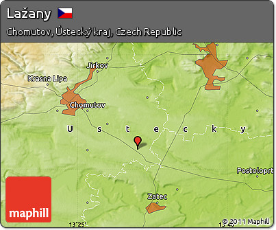 Physical Map of Lažany