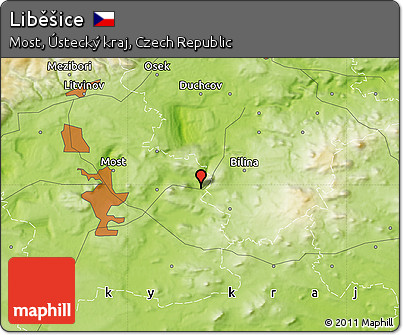 Physical Map of Liběšice