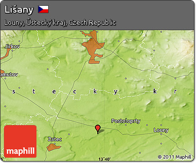 Physical Map of Lišany