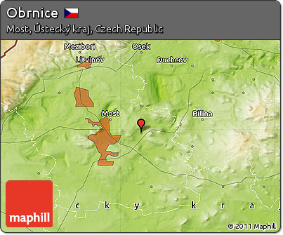 Physical Map of Obrnice