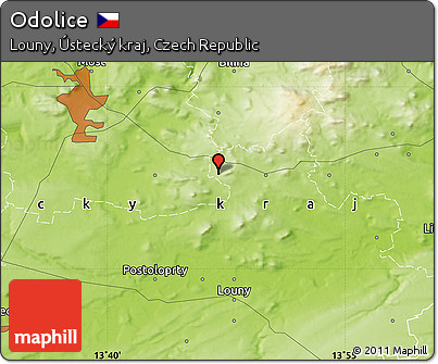 Physical Map of Odolice