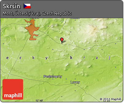 Physical Map of Skršín