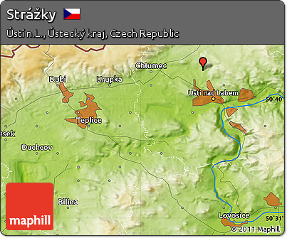 Physical Map of Strážky