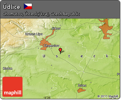 Physical Map of Údlice