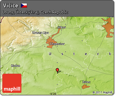 Physical Map of Vičice