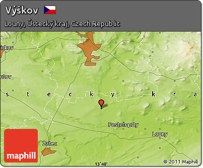 Physical Map of Výškov