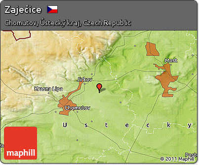 Physical Map of Zaječice