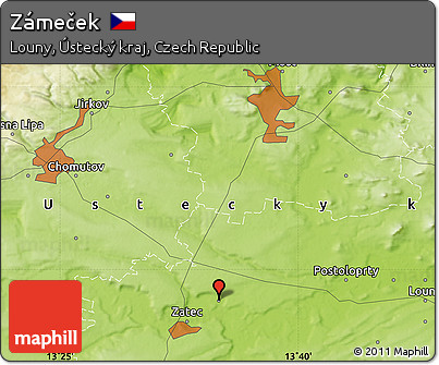 Physical Map of Zámeček