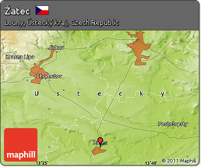 Physical Map of Žatec