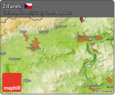 Physical Map of Žďárek