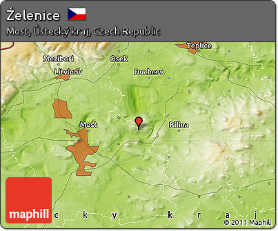 Physical Map of Želenice