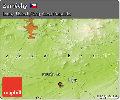 Physical Map of Zeměchy