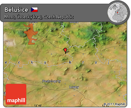 Satellite Map of Bělušice