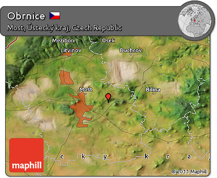 Satellite Map of Obrnice