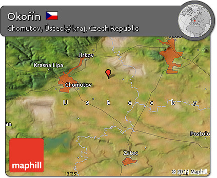 Satellite Map of Okořín