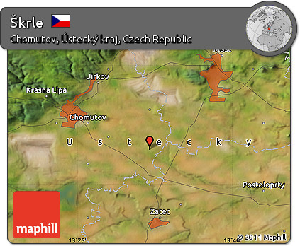 Satellite Map of Škrle