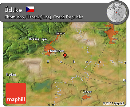 Satellite Map of Údlice