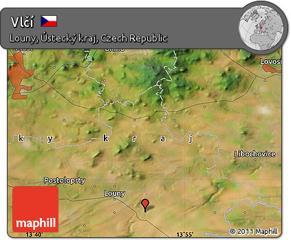 Satellite Map of Vlčí