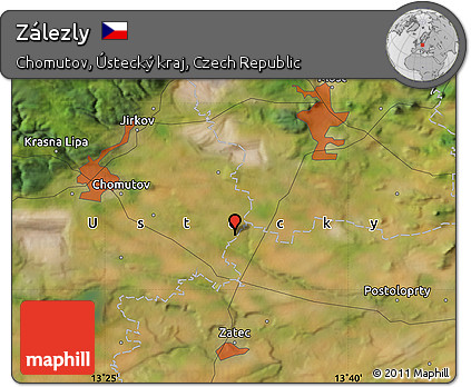 Satellite Map of Zálezly