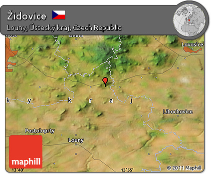 Satellite Map of Židovice