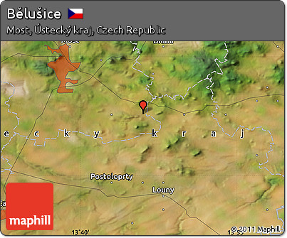 Satellite Map of Bělušice